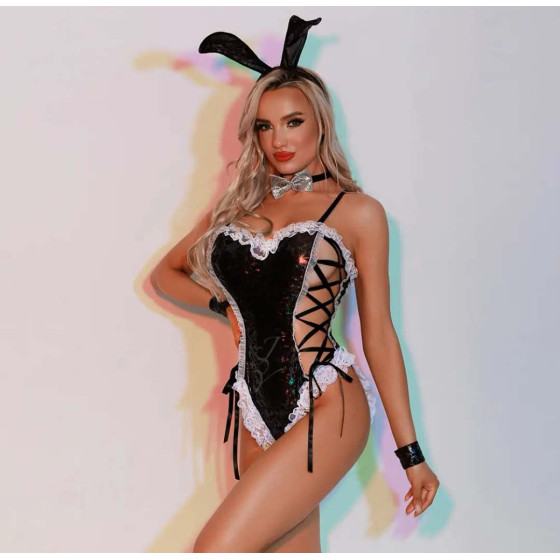 Αισθησιακό Bunny Lingerie Κορμάκι με Δαντέλα Αισθησιακό Bunny Lingerie Κορμάκι με Δαντέλα