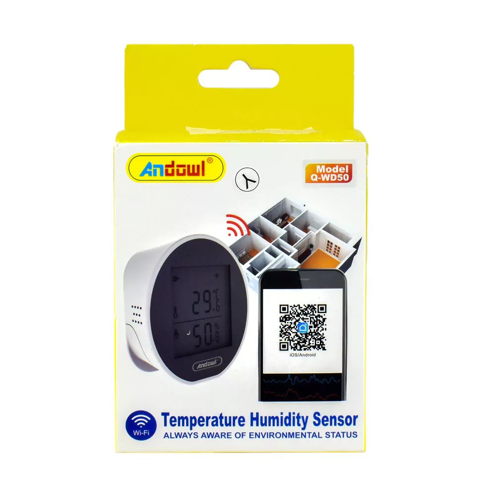 Αισθητήρας Θερμοκρασίας & Υγρασίας WiFi με Οθόνη LCD Andowl - Λευκό Αισθητήρας Θερμοκρασίας & Υγρασίας WiFi με Οθόνη LCD Andowl - Λευκό