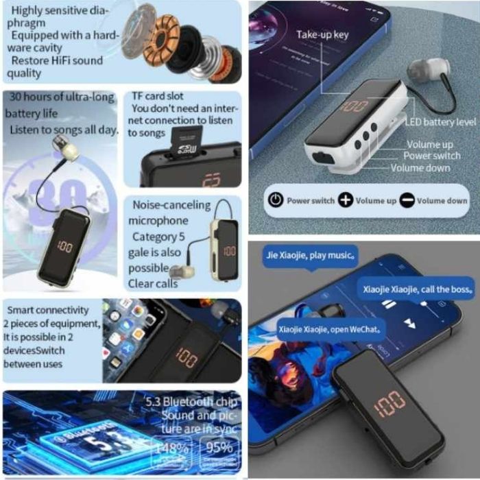 Ακουστικό Handsfree Πέτου με Bluetooth, Αυτονομία έως 30 Ώρες & Τεχνολογία Noise Cancelling Ακουστικό Handsfree Πέτου με Bluetooth, Αυτονομία έως 30 Ώρες & Τεχνολογία Noise Cancelling