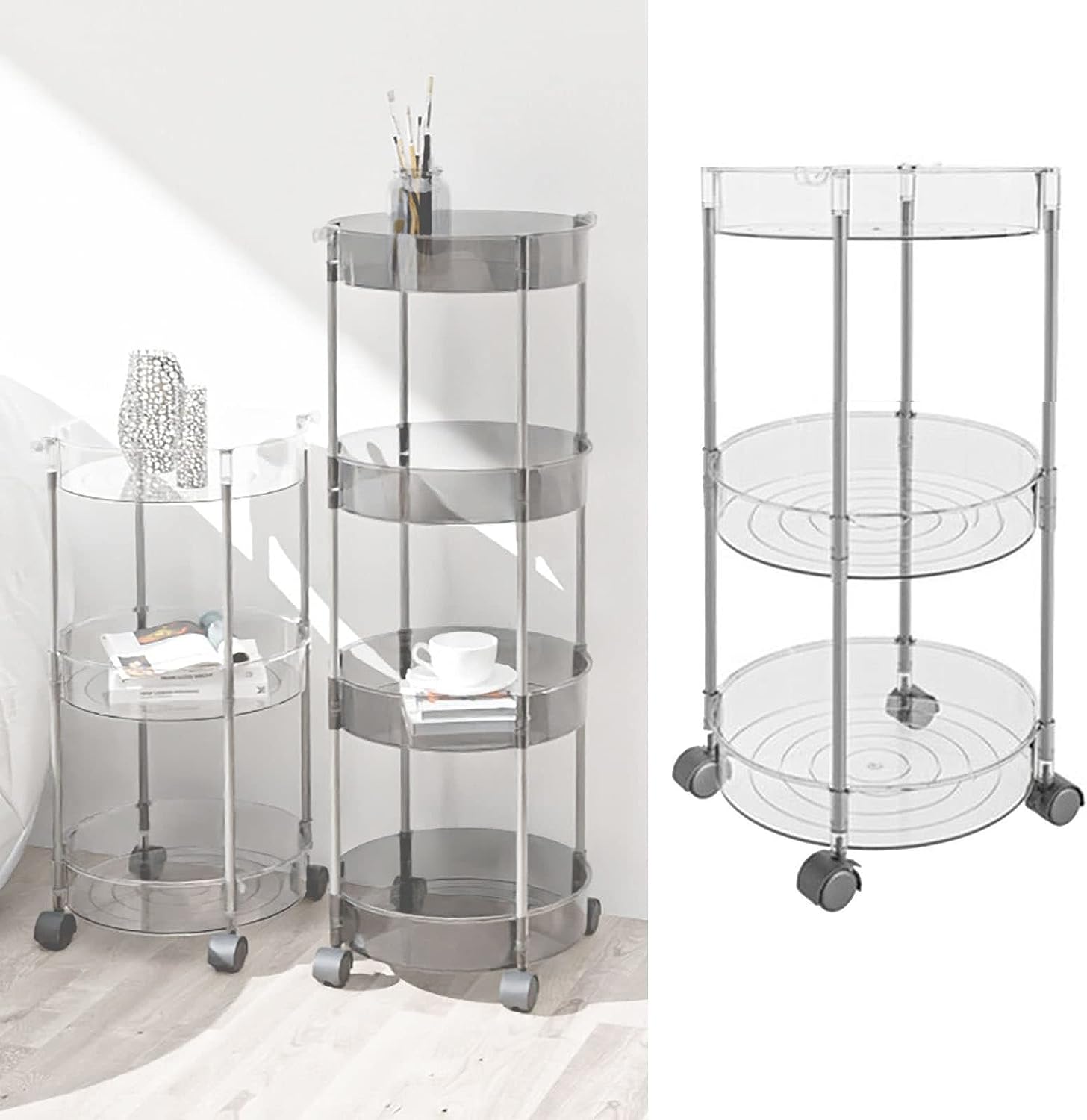 Ακρυλική Τροχήλατη - Ραφιέρα - Καρότσι - Βάση Οργάνωσης 3 Επιπέδων με Ροδάκια, Τρόλεϊ Οργάνωσης - Διακόσμησης 32x32x63,5εκ Ακρυλική Τροχήλατη - Ραφιέρα - Καρότσι - Βάση Οργάνωσης 3 Επιπέδων με Ροδάκια, Τρόλεϊ Οργάνωσης - Διακόσμησης 32x32x63,5εκ