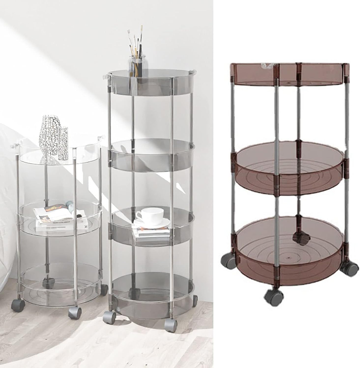 Ακρυλική Τροχήλατη - Ραφιέρα - Καρότσι - Βάση Οργάνωσης 3 Επιπέδων με Ροδάκια, Τρόλεϊ Οργάνωσης - Διακόσμησης 32x32x63,5εκ Ακρυλική Τροχήλατη - Ραφιέρα - Καρότσι - Βάση Οργάνωσης 3 Επιπέδων με Ροδάκια, Τρόλεϊ Οργάνωσης - Διακόσμησης 32x32x63,5εκ