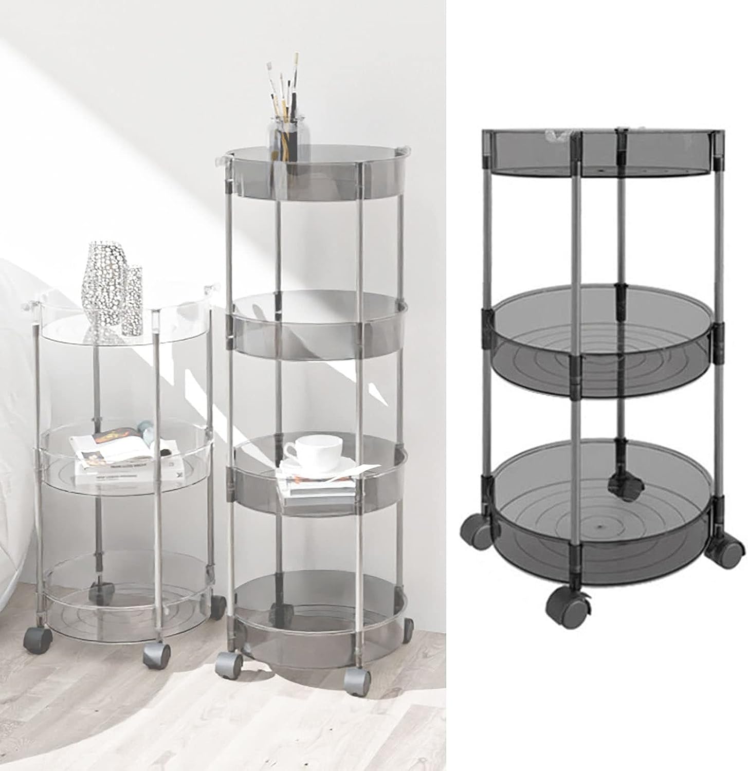 Ακρυλική Τροχήλατη - Ραφιέρα - Καρότσι - Βάση Οργάνωσης 3 Επιπέδων με Ροδάκια, Τρόλεϊ Οργάνωσης - Διακόσμησης 32x32x63,5εκ Ακρυλική Τροχήλατη - Ραφιέρα - Καρότσι - Βάση Οργάνωσης 3 Επιπέδων με Ροδάκια, Τρόλεϊ Οργάνωσης - Διακόσμησης 32x32x63,5εκ