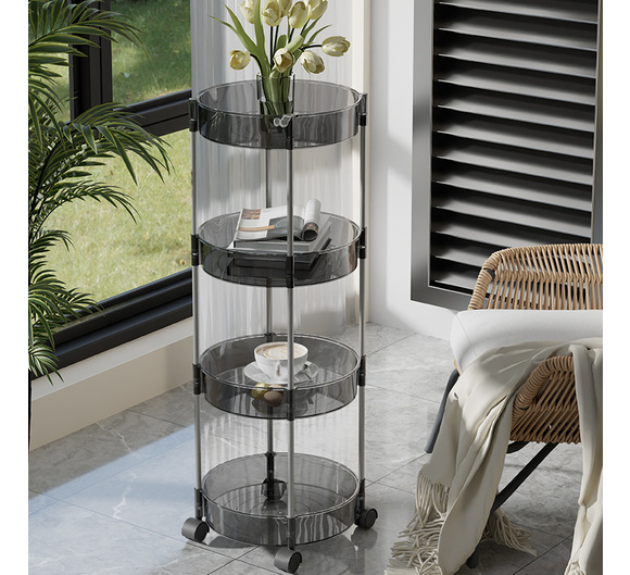 Ακρυλική Τροχήλατη - Ραφιέρα - Καρότσι - Βάση Οργάνωσης 4 Επιπέδων με Ροδάκια, Τρόλεϊ Οργάνωσης - Διακόσμησης 32x32x91εκ Ακρυλική Τροχήλατη - Ραφιέρα - Καρότσι - Βάση Οργάνωσης 4 Επιπέδων με Ροδάκια, Τρόλεϊ Οργάνωσης - Διακόσμησης 32x32x91εκ