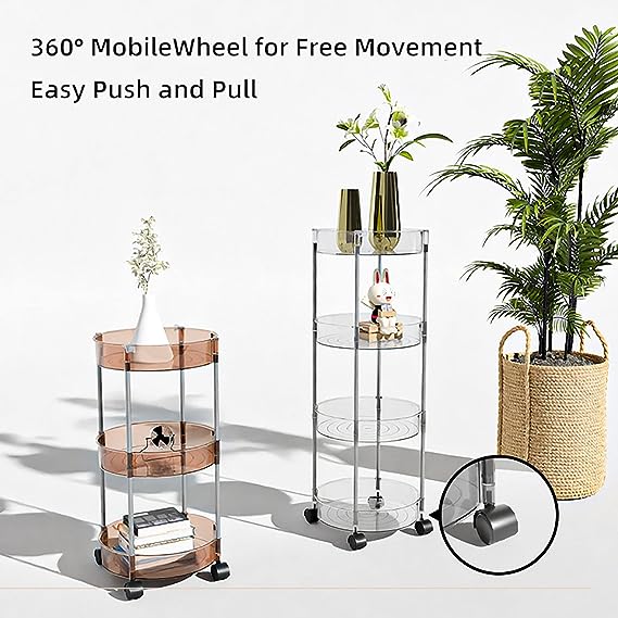 Ακρυλική Τροχήλατη - Ραφιέρα - Καρότσι - Βάση Οργάνωσης 4 Επιπέδων με Ροδάκια, Τρόλεϊ Οργάνωσης - Διακόσμησης 32x32x91εκ Ακρυλική Τροχήλατη - Ραφιέρα - Καρότσι - Βάση Οργάνωσης 4 Επιπέδων με Ροδάκια, Τρόλεϊ Οργάνωσης - Διακόσμησης 32x32x91εκ