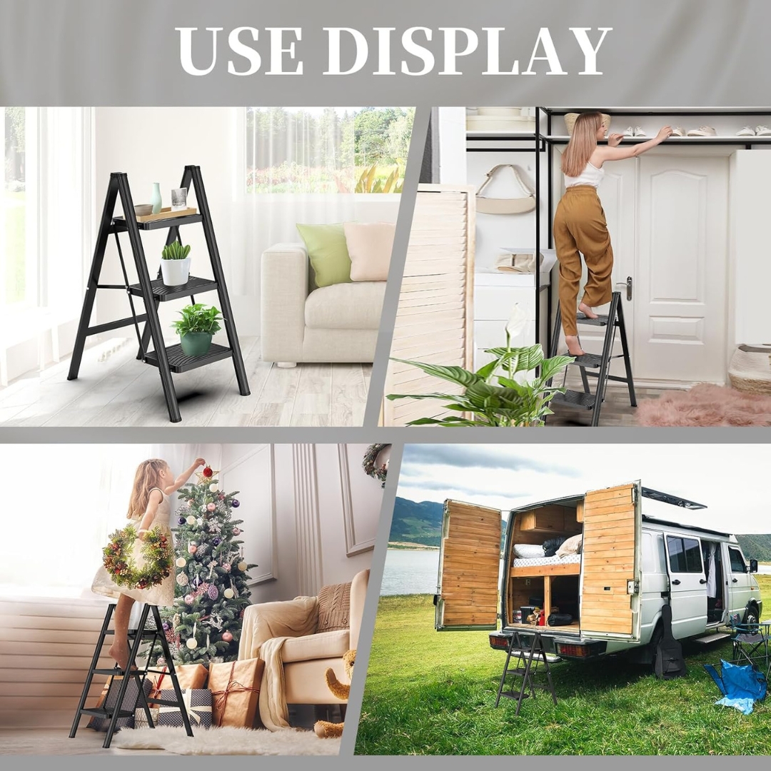 Αναδιπλούμενη Σκάλα Αλουμινίου με 3 Σκαλοπάτια - Με Αντοχή έως 270 Kg Αναδιπλούμενη Σκάλα Αλουμινίου με 3 Σκαλοπάτια - Με Αντοχή έως 270 Kg