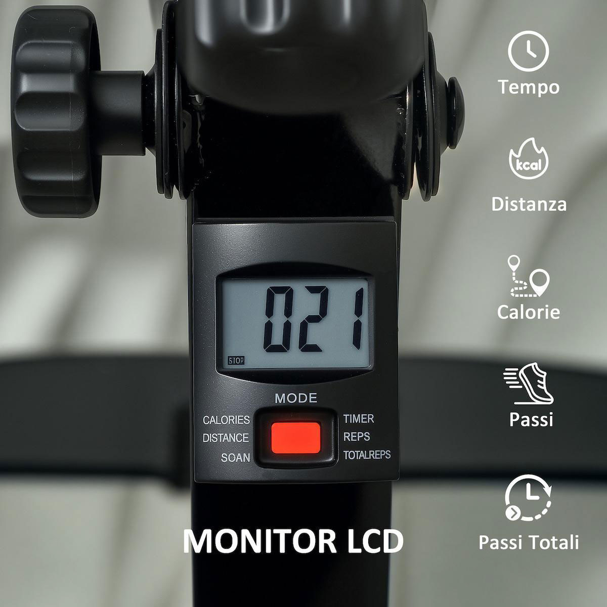 Αναδιπλούμενη Στατική Πεταλιέρα με 3 Ρυθμίσεις Ύψους, LCD Οθόνη και Κυλίνδρους Μασάζ Μαύρη Αναδιπλούμενη Στατική Πεταλιέρα με 3 Ρυθμίσεις Ύψους, LCD Οθόνη και Κυλίνδρους Μασάζ Μαύρη