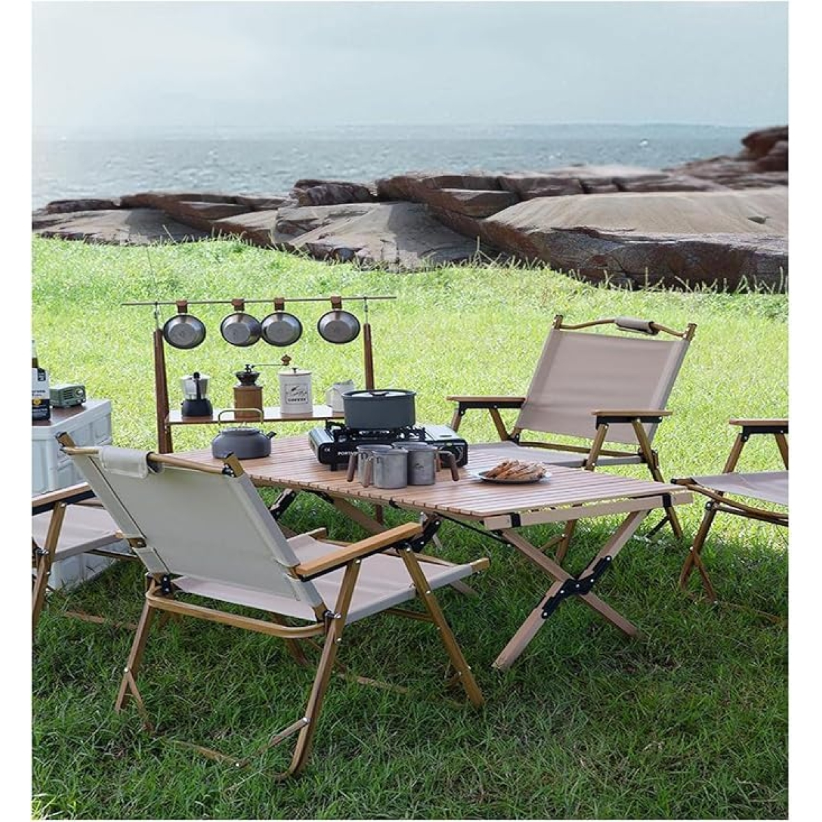 Αναδιπλούμενο Φορητό Τραπέζι Camping με Ξύλινη Όψη - 120x60x45cm Αναδιπλούμενο Φορητό Τραπέζι Camping με Ξύλινη Όψη - 120x60x45cm