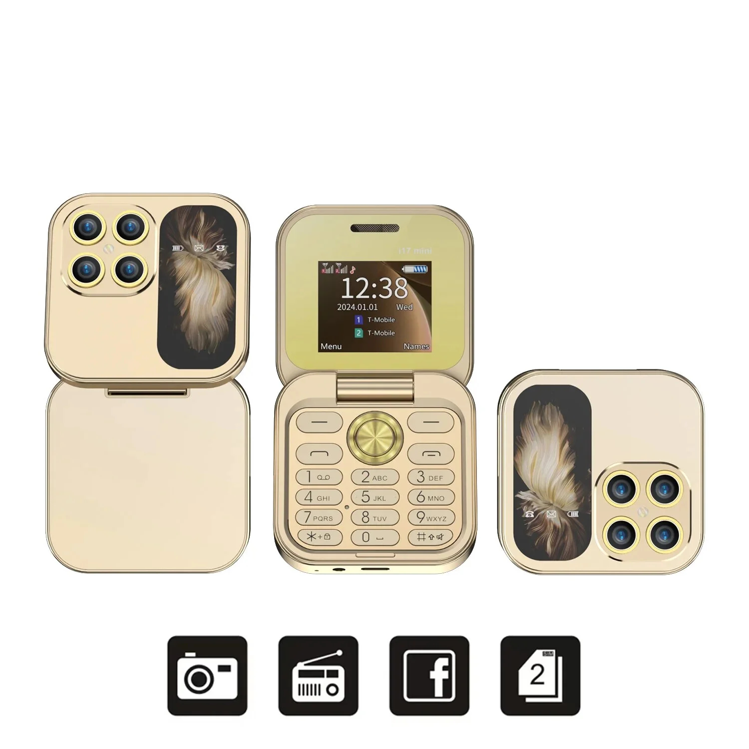 Αναδιπλούμενο Κινητό Τηλέφωνο i17 Pro με 2 Κάρτες Sim, Bluetooth & Κάμερα 0.08MP Αναδιπλούμενο Κινητό Τηλέφωνο i17 Pro με 2 Κάρτες Sim, Bluetooth & Κάμερα 0.08MP