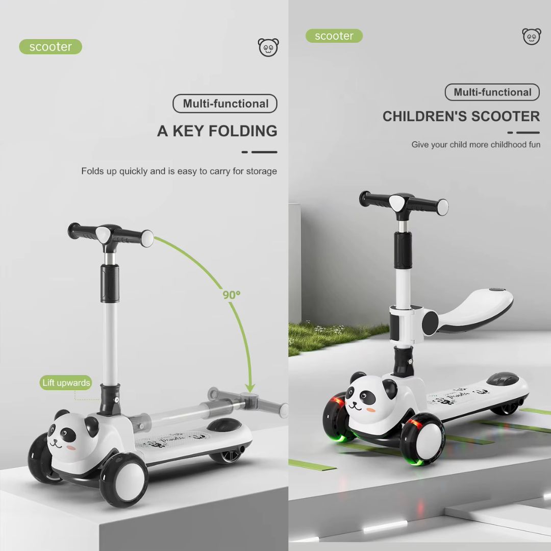Αναδιπλούμενο Παιδικό Πατίνι με Κάθισμα, Μουσική και RGB Φωτισμό - Panda Αναδιπλούμενο Παιδικό Πατίνι με Κάθισμα, Μουσική και RGB Φωτισμό - Panda