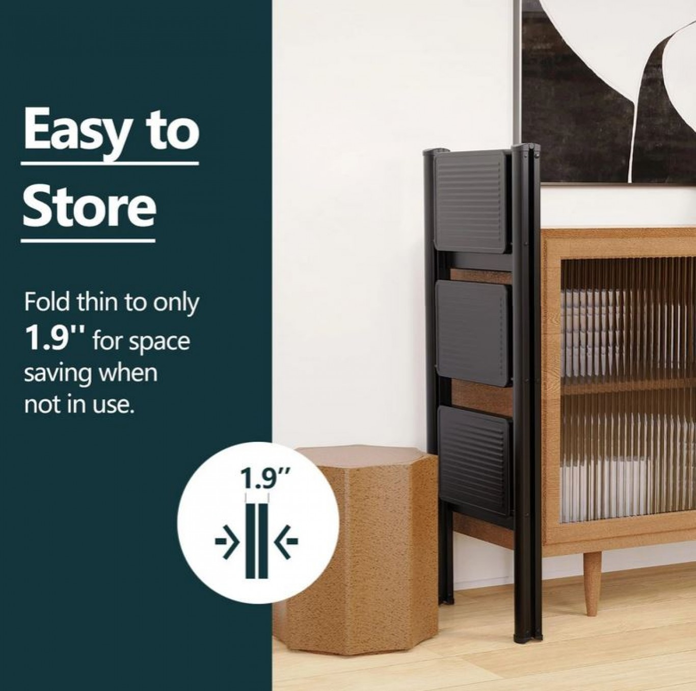 Αναδιπλούμενο Σκαλοσκαμπό Αλουμινίου με 3 Σκαλιά - Μαύρο Αναδιπλούμενο Σκαλοσκαμπό Αλουμινίου με 3 Σκαλιά - Μαύρο