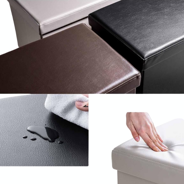 Αναδιπλούμενο Σκαμπό Δερματίνης με Αποθηκευτικό Χώρο 38x38x38cm Αναδιπλούμενο Σκαμπό Δερματίνης με Αποθηκευτικό Χώρο 38x38x38cm