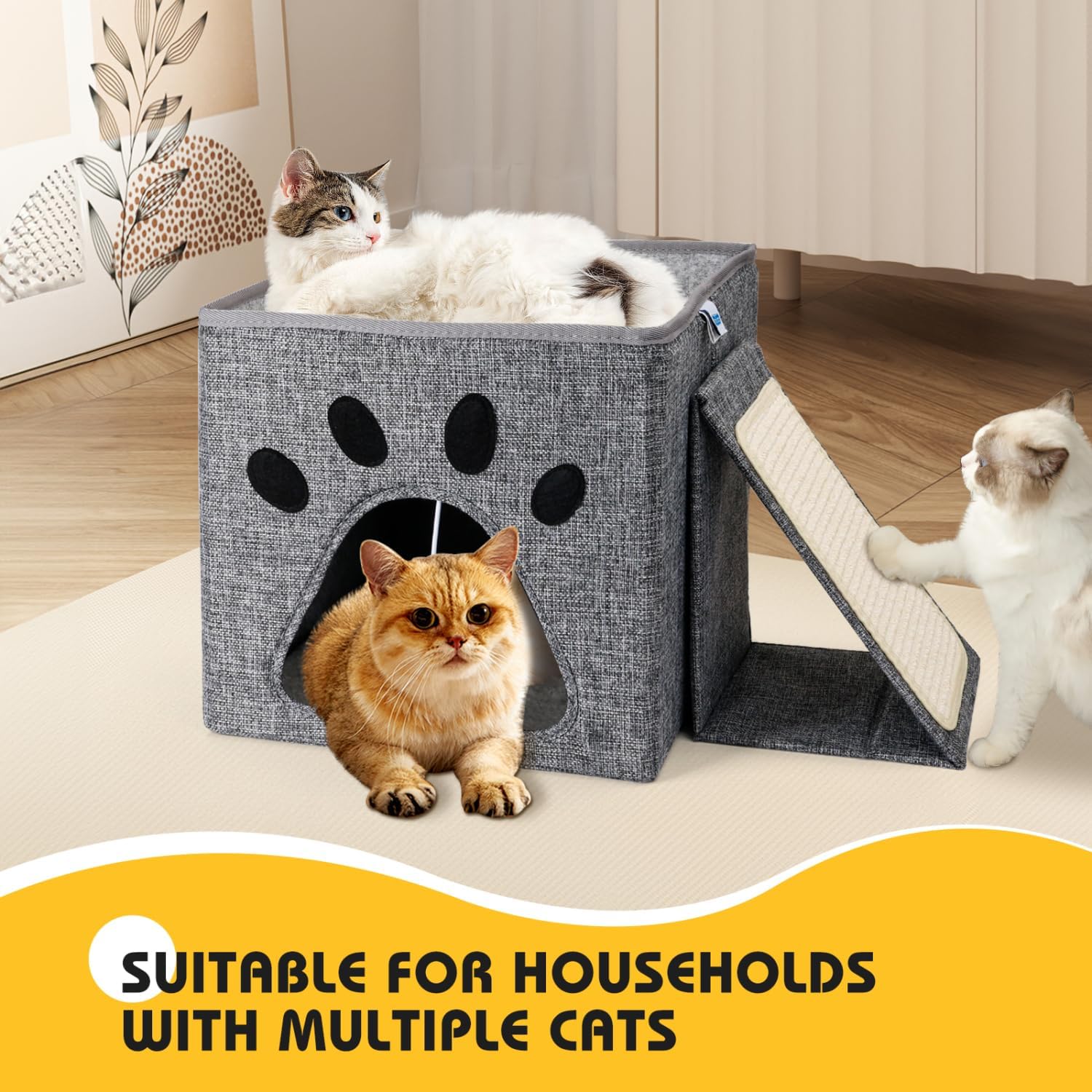 Αναδιπλούμενο Σπιτάκι Γάτας με Κρεμαστό Παιχνίδι & Ονυχοδρόμιο 48 x 29 x 35cm Nobleza Αναδιπλούμενο Σπιτάκι Γάτας με Κρεμαστό Παιχνίδι & Ονυχοδρόμιο 48 x 29 x 35cm Nobleza