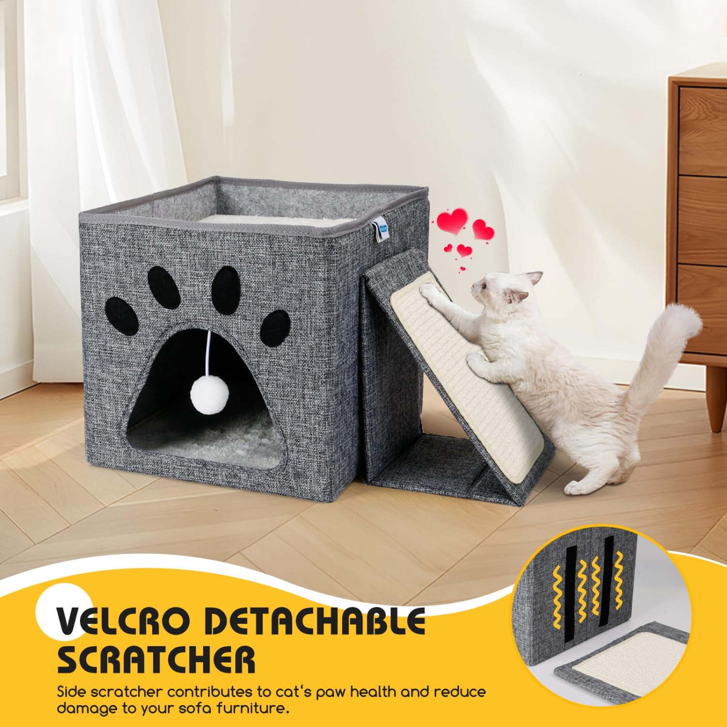 Αναδιπλούμενο Σπιτάκι Γάτας με Κρεμαστό Παιχνίδι & Ονυχοδρόμιο 48 x 29 x 35cm Nobleza Αναδιπλούμενο Σπιτάκι Γάτας με Κρεμαστό Παιχνίδι & Ονυχοδρόμιο 48 x 29 x 35cm Nobleza