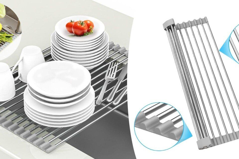Αναδιπλούμενο Στραγγιστήρι Πιάτων Από Ανοξείδωτο Ατσάλι - Ράφι για Στέγνωμα Πιάτων για το Νεροχύτη Αναδιπλούμενο Στραγγιστήρι Πιάτων Από Ανοξείδωτο Ατσάλι - Ράφι για Στέγνωμα Πιάτων για το Νεροχύτη