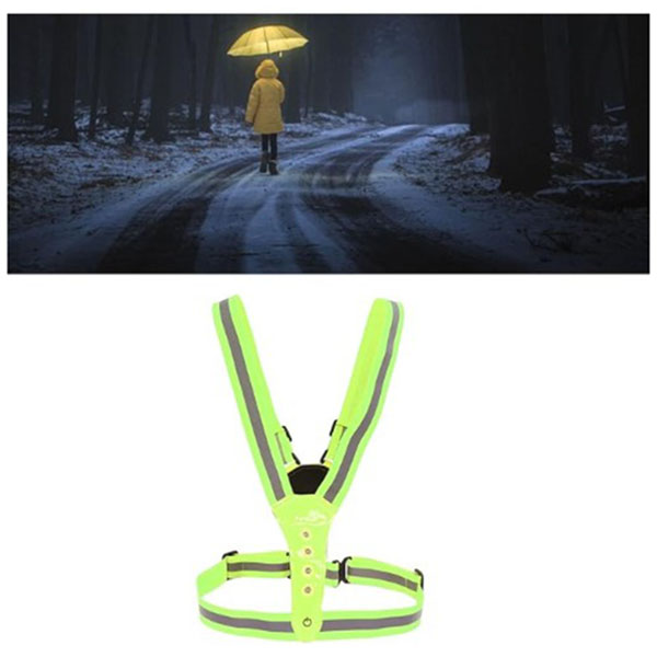 Ανακλαστικό Γιλέκο Ασφαλείας με Ρυθμιζόμενες Τιράντες και 8 Φώτα LED Ανακλαστικό Γιλέκο Ασφαλείας με Ρυθμιζόμενες Τιράντες και 8 Φώτα LED