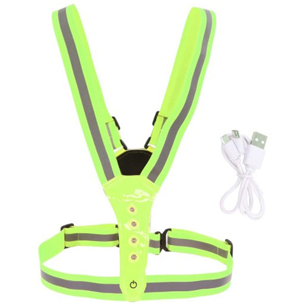 Ανακλαστικό Γιλέκο Ασφαλείας με Ρυθμιζόμενες Τιράντες και 8 Φώτα LED Ανακλαστικό Γιλέκο Ασφαλείας με Ρυθμιζόμενες Τιράντες και 8 Φώτα LED