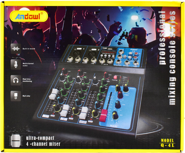 Αναλογική Κονσόλα 4 Καναλιών με Phantom Power & Bluetooth - Andowl Αναλογική Κονσόλα 4 Καναλιών με Phantom Power & Bluetooth - Andowl