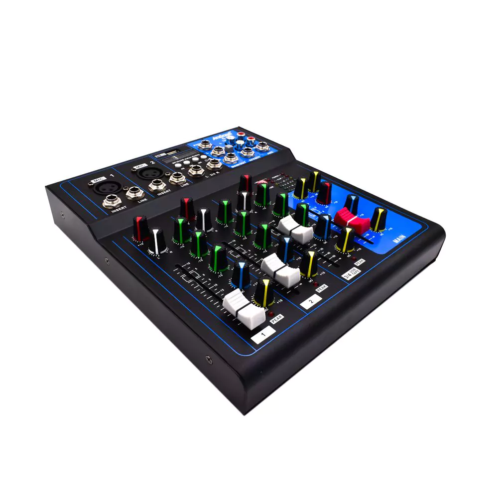 Αναλογική Κονσόλα Μιξαρίσματος USB, Bluetooth για DJ & Καραόκε 4 Καναλιών Andowl Μαύρο Αναλογική Κονσόλα Μιξαρίσματος USB, Bluetooth για DJ & Καραόκε 4 Καναλιών Andowl Μαύρο