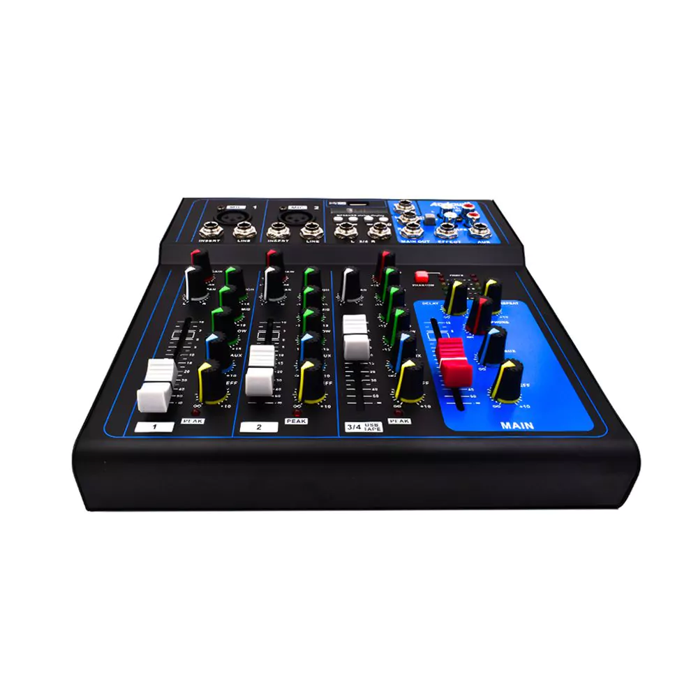 Αναλογική Κονσόλα Μιξαρίσματος USB, Bluetooth για DJ & Καραόκε 4 Καναλιών Andowl Μαύρο Αναλογική Κονσόλα Μιξαρίσματος USB, Bluetooth για DJ & Καραόκε 4 Καναλιών Andowl Μαύρο