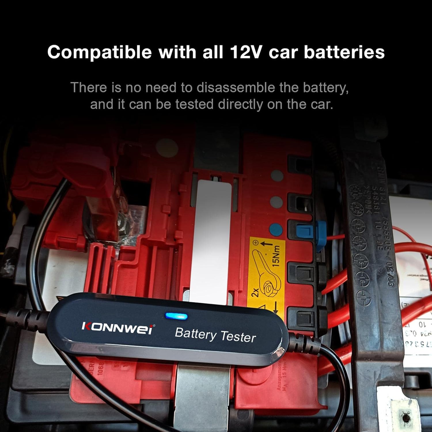 Αναλογικό Διαγνωστικό Μπαταριών - Automotive Battery Tester με Κροκοδειλάκια και Bluetooth για iOS ή Android Konnwei Αναλογικό Διαγνωστικό Μπαταριών - Automotive Battery Tester με Κροκοδειλάκια και Bluetooth για iOS ή Android Konnwei