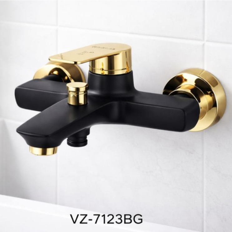 Αναμεικτική Μπαταρία Ντους Τοίχου Μαύρο Ματ - Χρυσό Αναμεικτική Μπαταρία Ντους Τοίχου Μαύρο Ματ - Χρυσό