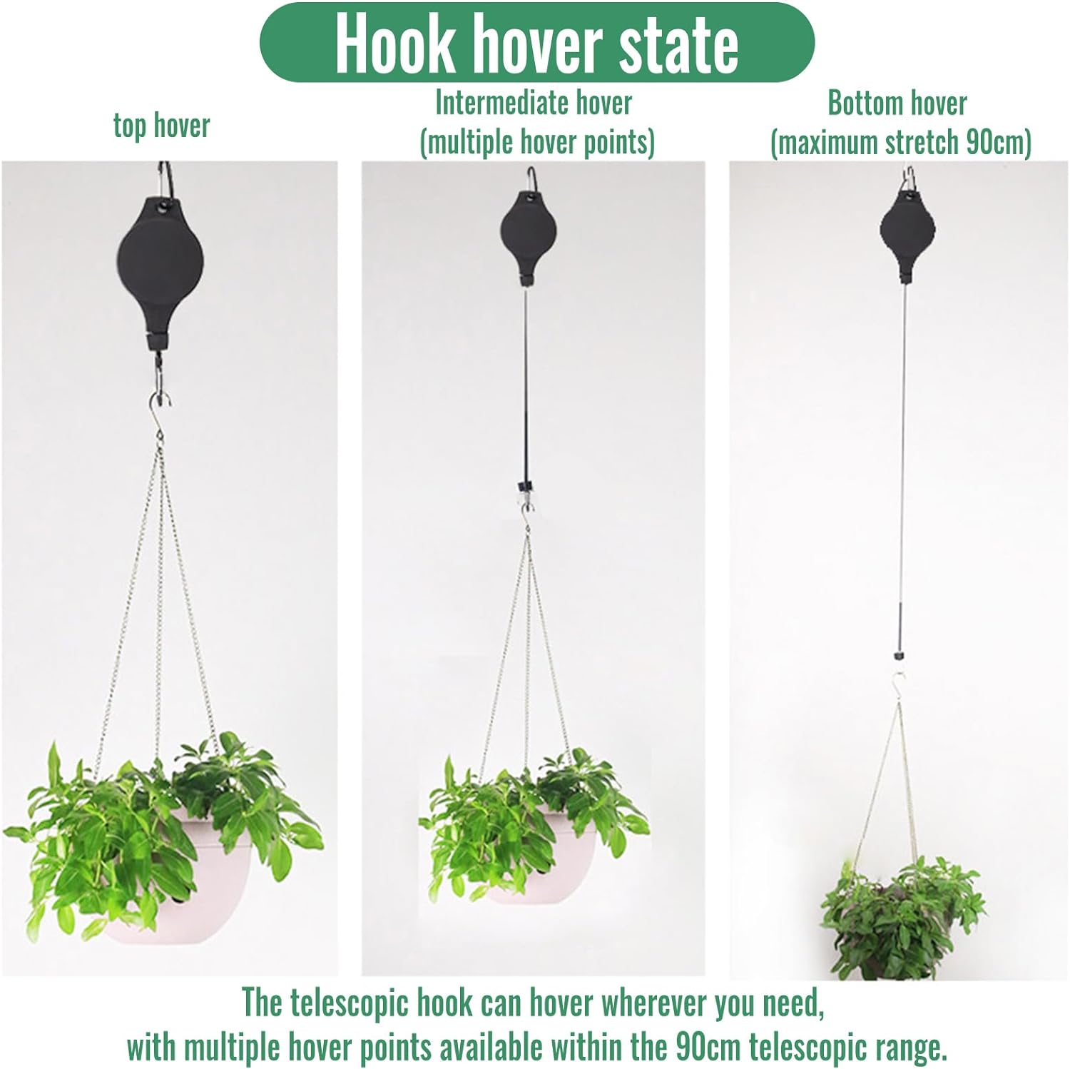 Ανασυρόμενη Τροχαλία 20-90cm Πολλαπλών Χρήσεων - Κρεμαστός Γάντζος για Γλάστρες - Μέγιστο Βάρος Αντοχής 15 Kg Ανασυρόμενη Τροχαλία 20-90cm Πολλαπλών Χρήσεων - Κρεμαστός Γάντζος για Γλάστρες - Μέγιστο Βάρος Αντοχής 15 Kg