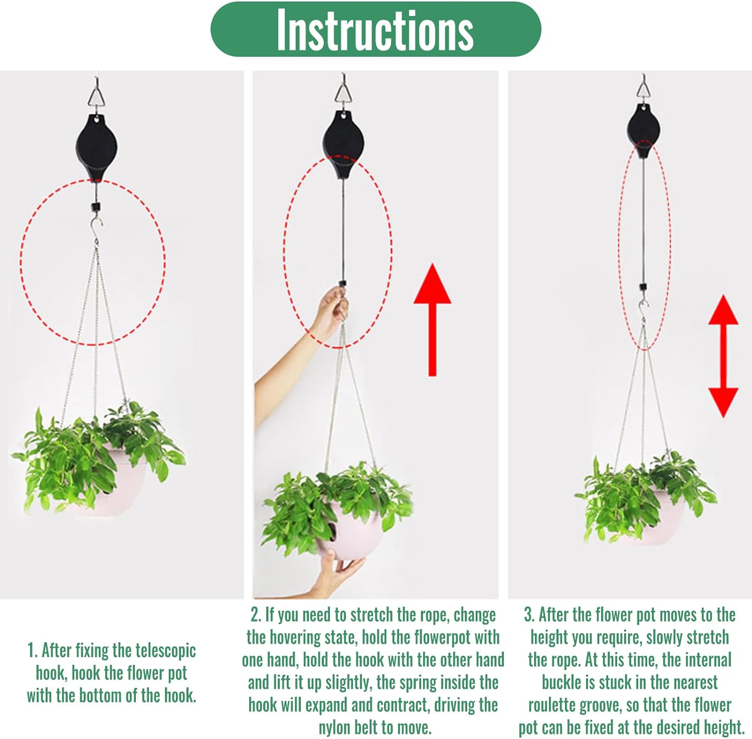 Ανασυρόμενη Τροχαλία 20-90cm Πολλαπλών Χρήσεων - Κρεμαστός Γάντζος για Γλάστρες - Μέγιστο Βάρος Αντοχής 15 Kg Ανασυρόμενη Τροχαλία 20-90cm Πολλαπλών Χρήσεων - Κρεμαστός Γάντζος για Γλάστρες - Μέγιστο Βάρος Αντοχής 15 Kg