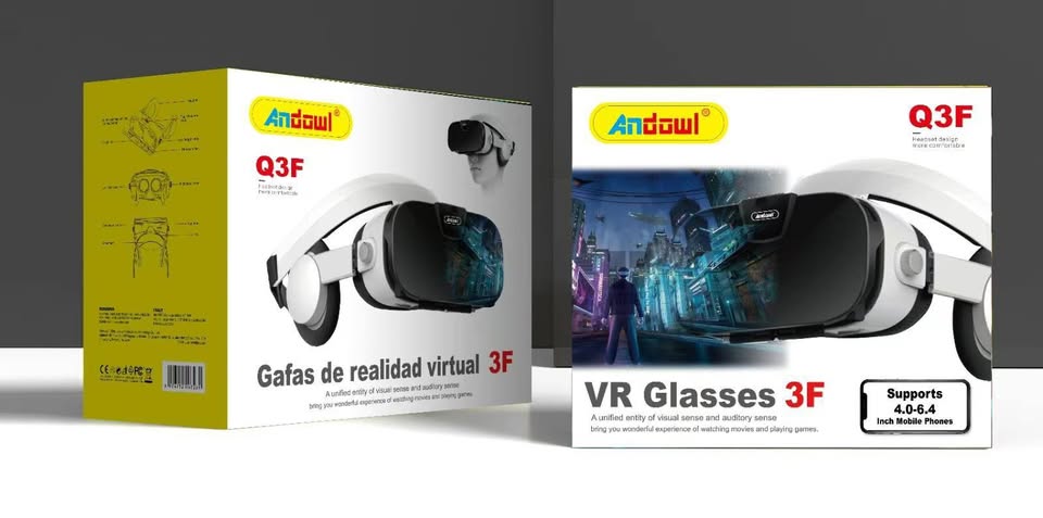 ANDOWL 3D VRG Pro Headset Ρυθμιζόμενα Γυαλιά Εικονικής Πραγματικότητας με Ενσωματωμένα Ανασυρόμενα Ακουστικά και Τηλεχειριστήριο ANDOWL 3D VRG Pro Headset Ρυθμιζόμενα Γυαλιά Εικονικής Πραγματικότητας με Ενσωματωμένα Ανασυρόμενα Ακουστικά και Τηλεχειριστήριο
