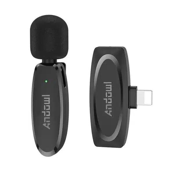 ANDOWL Ασύρματο Πυκνωτικό Μικρόφωνο Πέτου Lightning για Κάμερα και Κινητό για Ερασιτεχνική και Επαγγελματική Χρήση ANDOWL Ασύρματο Πυκνωτικό Μικρόφωνο Πέτου Lightning για Κάμερα και Κινητό για Ερασιτεχνική και Επαγγελματική Χρήση