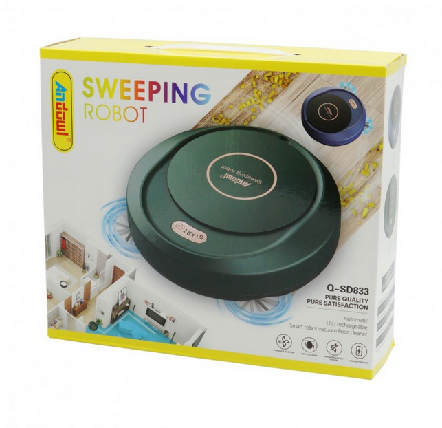 Andowl Αυτόματη Επαναφορτιζόμενη Έξυπνη Σκούπα Ρομπότ με Αισθητήρες Ακριβείας USB 5V Andowl Αυτόματη Επαναφορτιζόμενη Έξυπνη Σκούπα Ρομπότ με Αισθητήρες Ακριβείας USB 5V