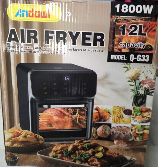 Andowl Ηλεκτρική Φριτέζα Αέρος με Ρυθμιζόμενο Θερμοστάτη και Οθόνη LCD- Air Fryer 12L 1800W Andowl Ηλεκτρική Φριτέζα Αέρος με Ρυθμιζόμενο Θερμοστάτη και Οθόνη LCD- Air Fryer 12L 1800W