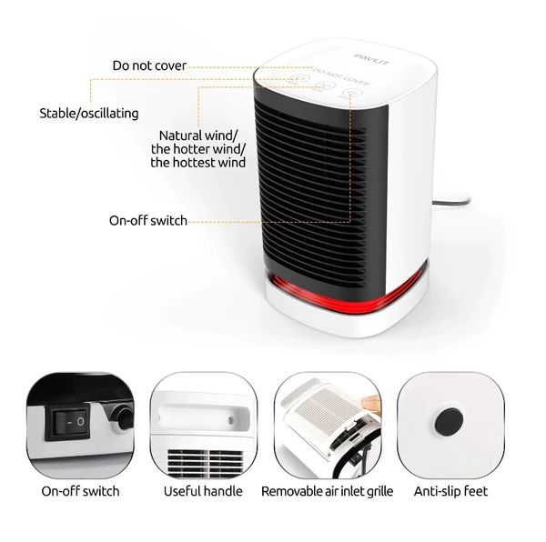 Andowl Ηλεκτρικό Κεραμικο Mini Αερόθερμο Δαπέδου 950W με 3 Βαθμίδες Θέρμανσης Πλέγμα Ασφαλείας Andowl Ηλεκτρικό Κεραμικο Mini Αερόθερμο Δαπέδου 950W με 3 Βαθμίδες Θέρμανσης Πλέγμα Ασφαλείας