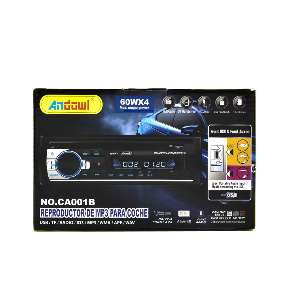 ANDOWL Ηχοσύστημα Αυτοκινήτου Universal MP3 Player, Ραδιόφωνο Bluetooth/USB με Χειριστήριο ANDOWL Ηχοσύστημα Αυτοκινήτου Universal MP3 Player, Ραδιόφωνο Bluetooth/USB με Χειριστήριο