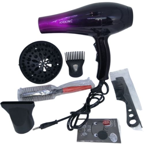 Andowl Σετ Επαγγελματικό Σεσουάρ - Πιστολάκι Μαλλιών 3 σε 1 2000W και 3 Χτένες Μαλλιών Μωβ Andowl Σετ Επαγγελματικό Σεσουάρ - Πιστολάκι Μαλλιών 3 σε 1 2000W και 3 Χτένες Μαλλιών Μωβ