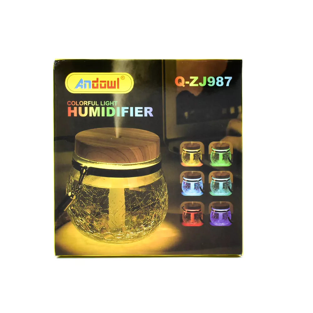 Andowl Συσκευή Αρωματοθεραπείας-Υγραντήρας 400ml με LED RGB Φωτισμό και Φυσικό Ξύλινο Καπάκι Andowl Συσκευή Αρωματοθεραπείας-Υγραντήρας 400ml με LED RGB Φωτισμό και Φυσικό Ξύλινο Καπάκι