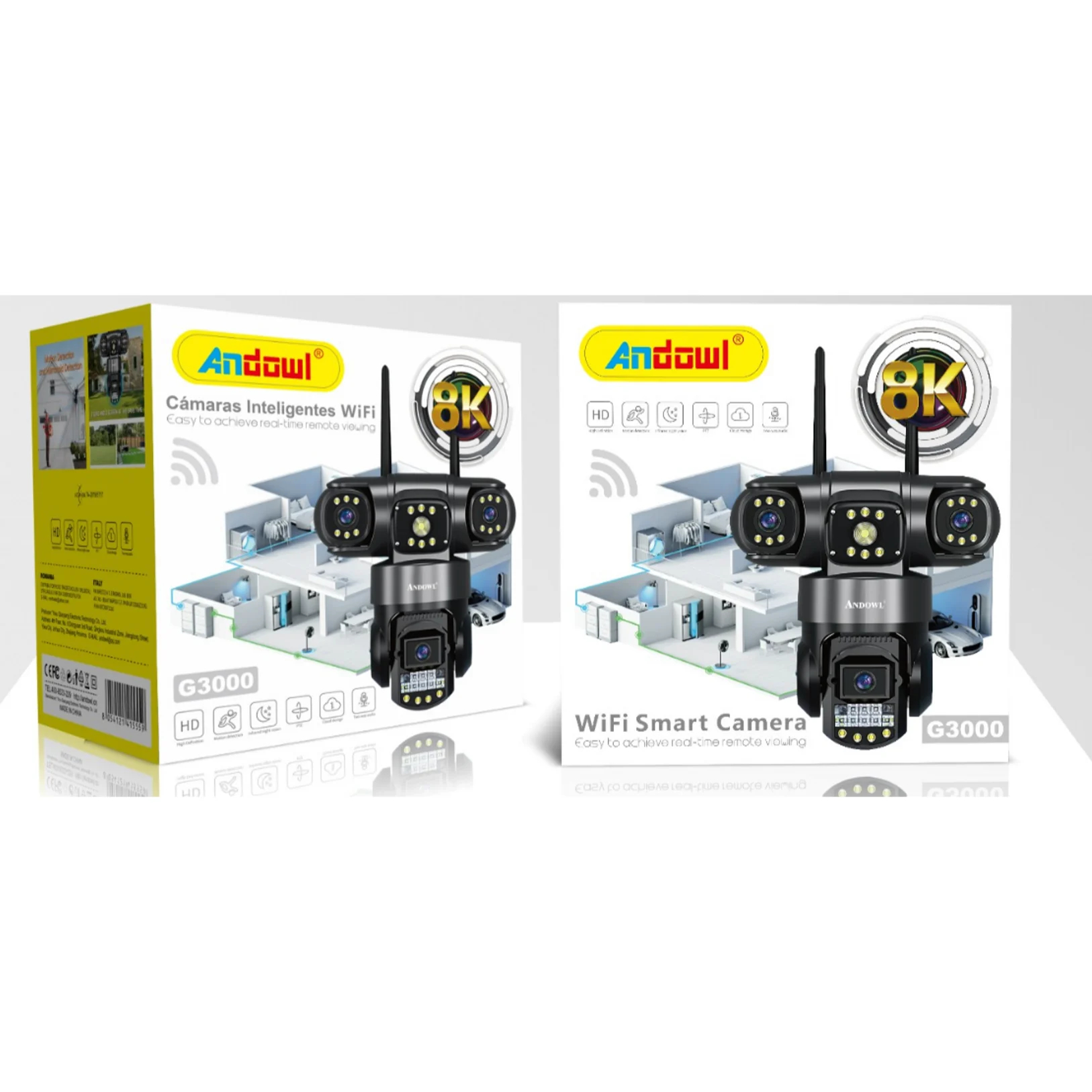 Andowl WiFi PTZ IP Κάμερα Ασφαλείας 8K με Τριπλό Φακό και Νυχτερινή Όραση Andowl WiFi PTZ IP Κάμερα Ασφαλείας 8K με Τριπλό Φακό και Νυχτερινή Όραση