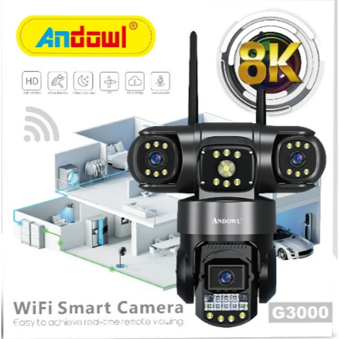 Andowl WiFi PTZ IP Κάμερα Ασφαλείας 8K με Τριπλό Φακό και Νυχτερινή Όραση Andowl WiFi PTZ IP Κάμερα Ασφαλείας 8K με Τριπλό Φακό και Νυχτερινή Όραση