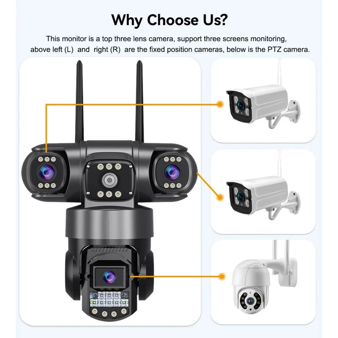 Andowl WiFi PTZ IP Κάμερα Ασφαλείας 8K με Τριπλό Φακό και Νυχτερινή Όραση Andowl WiFi PTZ IP Κάμερα Ασφαλείας 8K με Τριπλό Φακό και Νυχτερινή Όραση