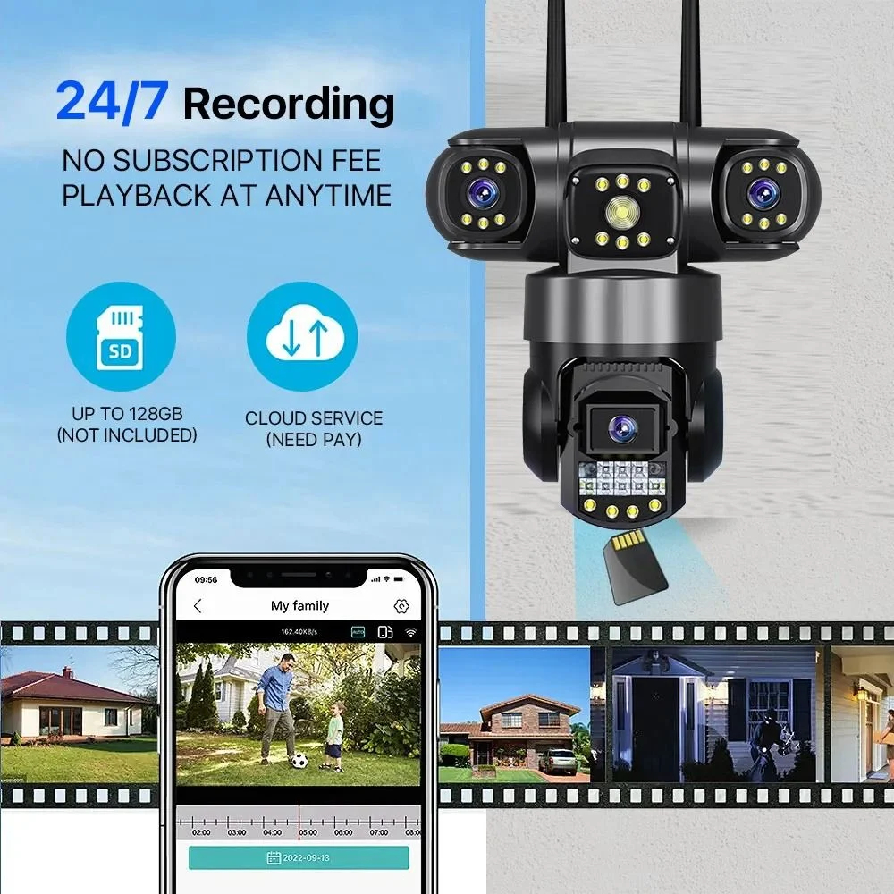 Andowl WiFi PTZ IP Κάμερα Ασφαλείας 8K με Τριπλό Φακό και Νυχτερινή Όραση Andowl WiFi PTZ IP Κάμερα Ασφαλείας 8K με Τριπλό Φακό και Νυχτερινή Όραση