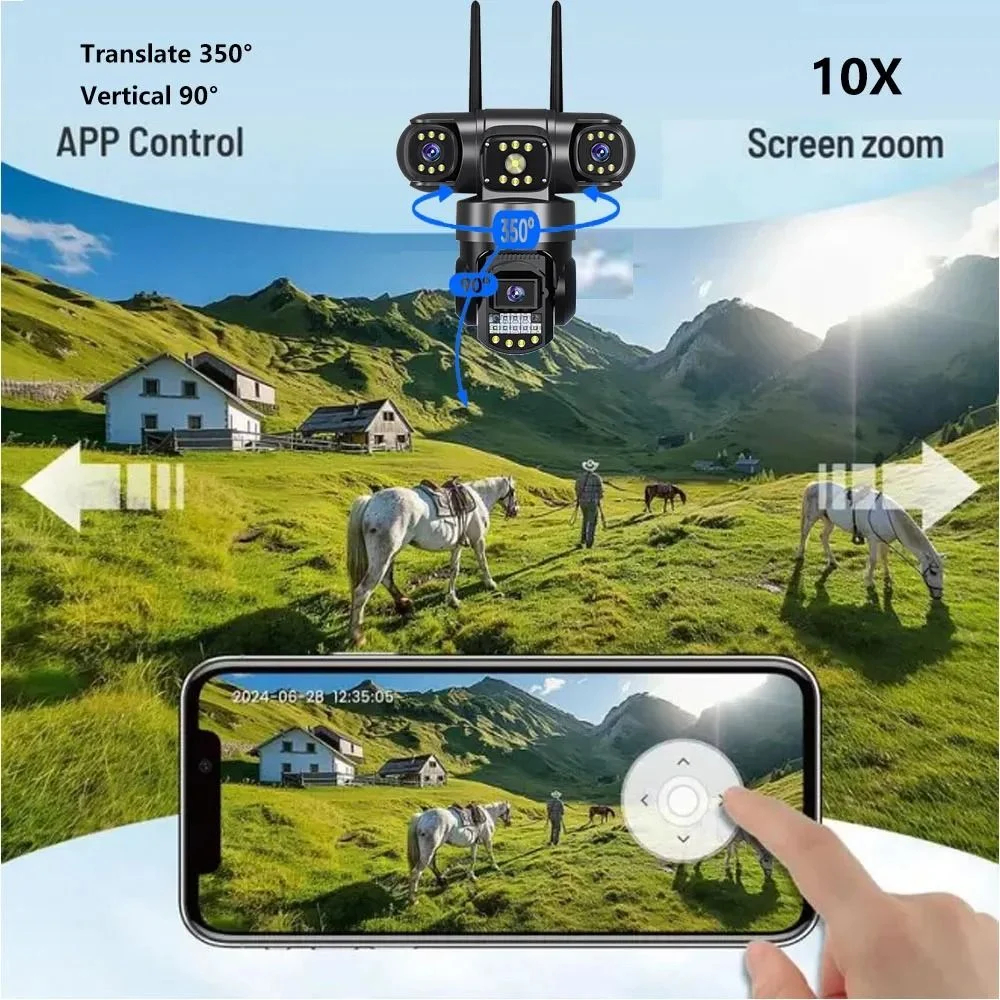 Andowl WiFi PTZ IP Κάμερα Ασφαλείας 8K με Τριπλό Φακό και Νυχτερινή Όραση Andowl WiFi PTZ IP Κάμερα Ασφαλείας 8K με Τριπλό Φακό και Νυχτερινή Όραση