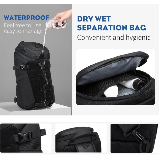 Ανδρική Αδιάβροχη Crossbody Τσάντα Antitheft με Πολλαπλές Θήκες - OZUKO Ανδρική Αδιάβροχη Crossbody Τσάντα Antitheft με Πολλαπλές Θήκες - OZUKO