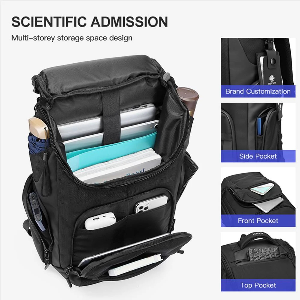 Ανδρικό Σακίδιο Πλάτης 23.5L – Αδιάβροχο, Με Θήκη Laptop και Εργονομικό Design Ozuko Ανδρικό Σακίδιο Πλάτης 23.5L – Αδιάβροχο, Με Θήκη Laptop και Εργονομικό Design Ozuko