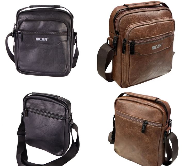 Ανδρικό Τσαντάκι Ώμου - Χειρός από Δερματίνη με Εξωτερικές Τσέπες και Φερμουάρ MCAN Ανδρικό Τσαντάκι Ώμου - Χειρός από Δερματίνη με Εξωτερικές Τσέπες και Φερμουάρ MCAN