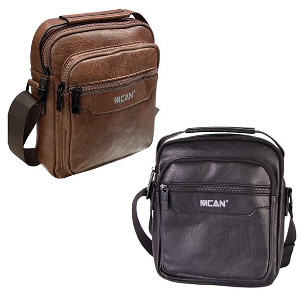 Ανδρικό Τσαντάκι Ώμου - Χειρός από Δερματίνη με Εξωτερικές Τσέπες και Φερμουάρ MCAN Ανδρικό Τσαντάκι Ώμου - Χειρός από Δερματίνη με Εξωτερικές Τσέπες και Φερμουάρ MCAN