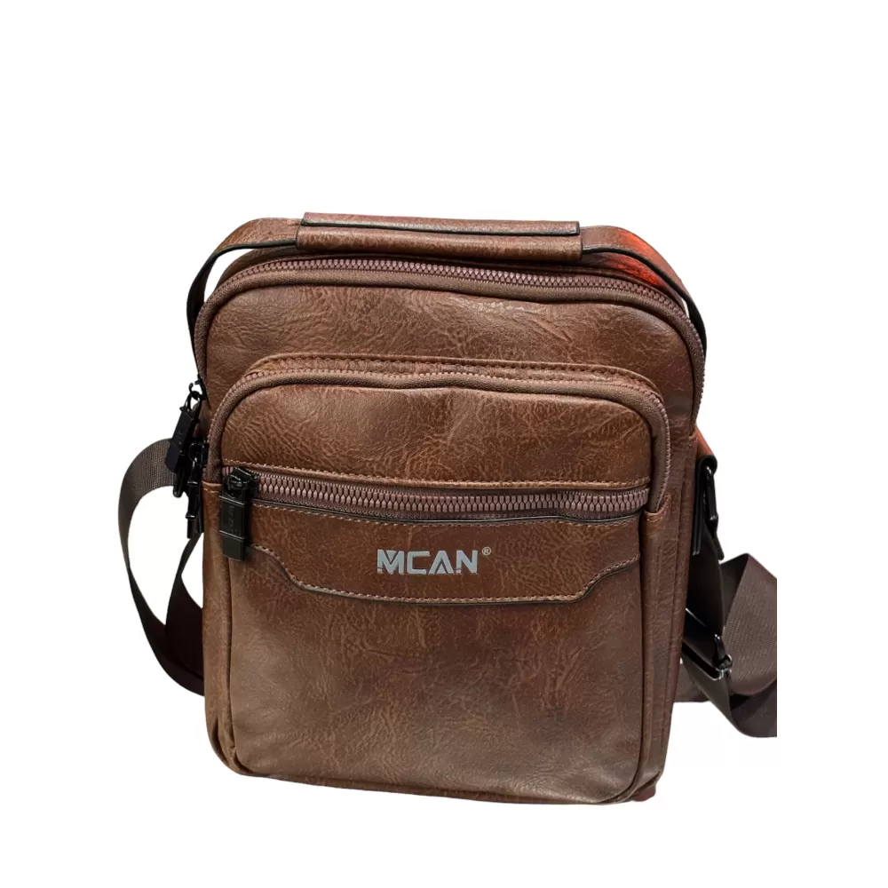 Ανδρικό Τσαντάκι Ώμου - Χειρός από Δερματίνη με Εξωτερικές Τσέπες και Φερμουάρ MCAN Ανδρικό Τσαντάκι Ώμου - Χειρός από Δερματίνη με Εξωτερικές Τσέπες και Φερμουάρ MCAN