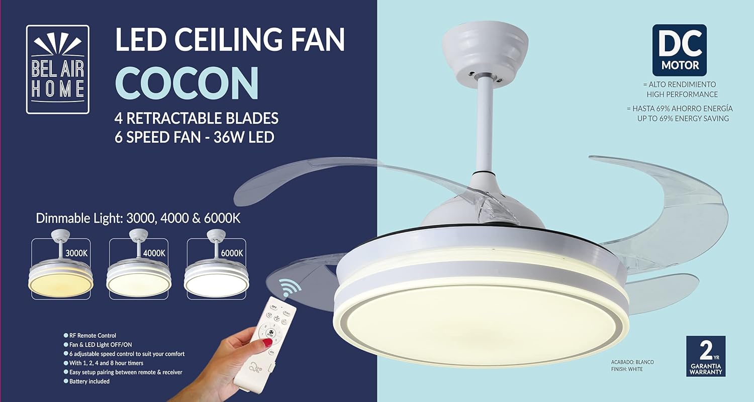 Ανεμιστήρας Οροφής LED 42” με Αναδιπλούμενες Φτερωτές - UNIVERSO Ανεμιστήρας Οροφής LED 42” με Αναδιπλούμενες Φτερωτές - UNIVERSO