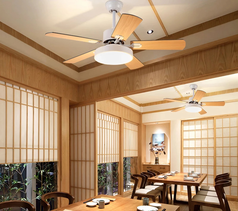 Ανεμιστήρας Οροφής με 5 Ξύλινα Πτερύγια και Φωτιστικό LED Ανεμιστήρας Οροφής με 5 Ξύλινα Πτερύγια και Φωτιστικό LED