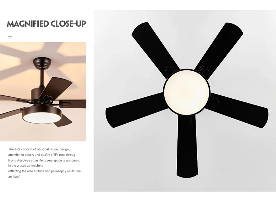 Ανεμιστήρας Οροφής με 5 Ξύλινα Πτερύγια και Φωτιστικό LED Ανεμιστήρας Οροφής με 5 Ξύλινα Πτερύγια και Φωτιστικό LED