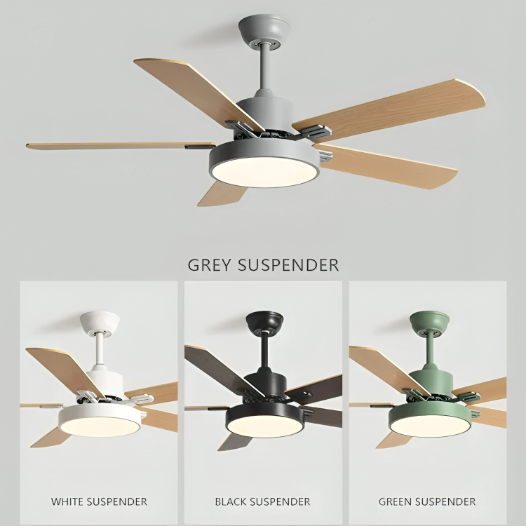 Ανεμιστήρας Οροφής με 5 Ξύλινα Πτερύγια και Φωτιστικό LED Ανεμιστήρας Οροφής με 5 Ξύλινα Πτερύγια και Φωτιστικό LED