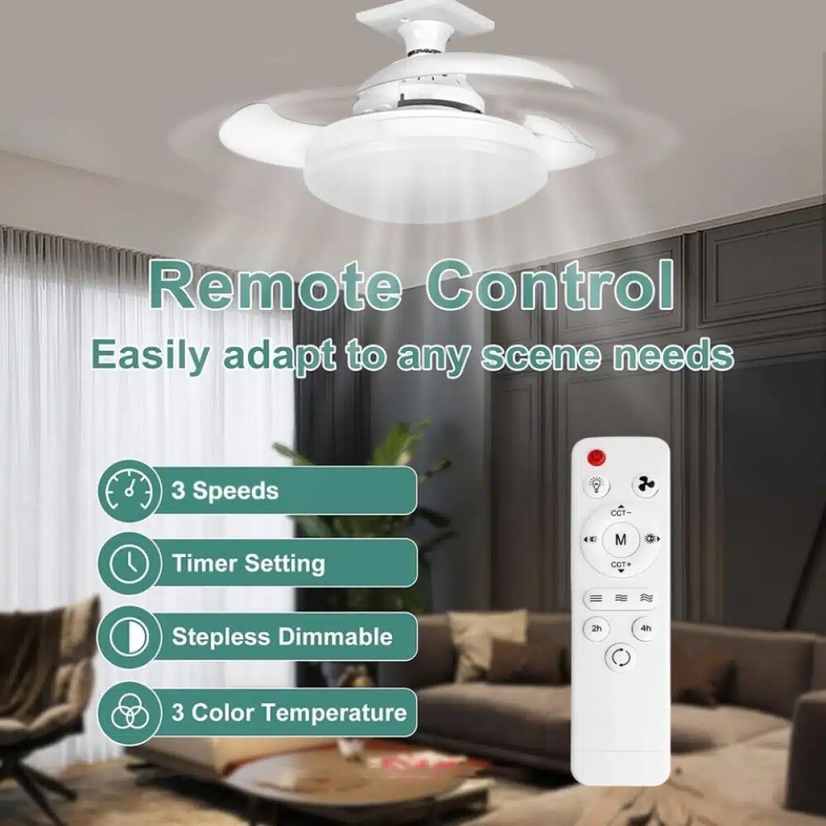 Ανεμιστήρας Οροφής Με Φως LED 120W Και Τηλεχειριστήριο RiXME Ανεμιστήρας Οροφής Με Φως LED 120W Και Τηλεχειριστήριο RiXME